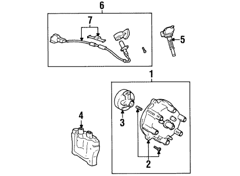 1993 Toyota T100 Ignition System Cap Diagram for 19101-65040