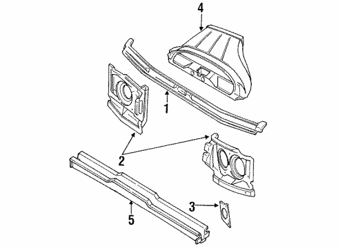 1995 Toyota Previa Radiator Support Air Inlet Duct Diagram for 87211-28080
