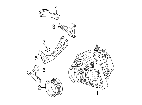 2005 Toyota Camry Alternator Alternator Brace Diagram for 12512-20020