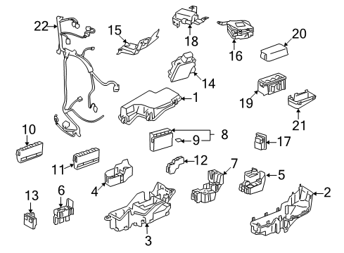 2009 Lexus GS450h Headlamp Washers/Wipers Mini Fuse Diagram for 90080-82054