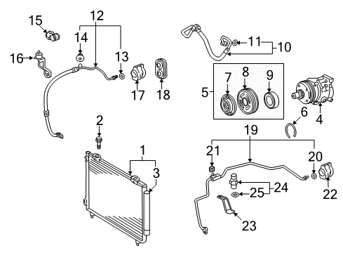 2005 Toyota Corolla Air Conditioner Expansion Valve Diagram for 88515-02110