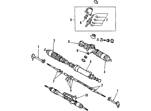 1988 Toyota Tercel P/S Pump & Hoses, Steering Gear & Linkage Pump Assembly, L/PULLEY Diagram for 44320-16120