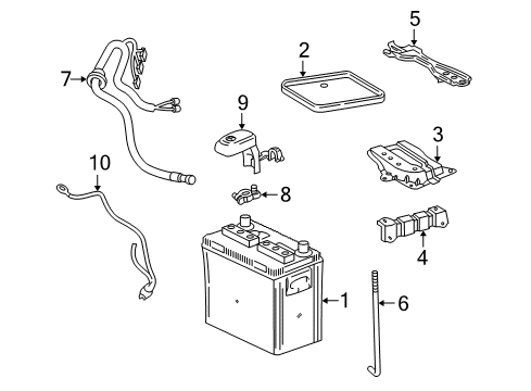 2004 Toyota Matrix Battery Positive Cable Diagram for 90980-07324