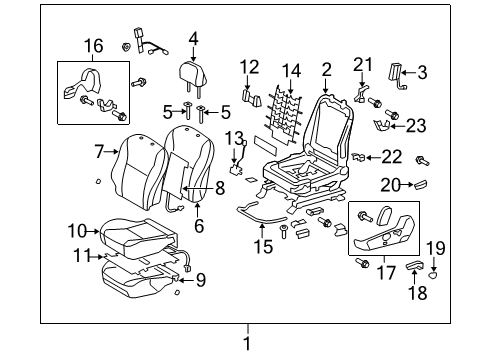 2013 Toyota Corolla Driver Seat Components Seat Back Cover Diagram for 71074-02R81-B2