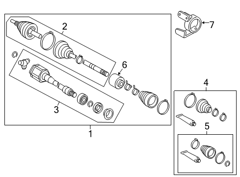2010 Toyota Camry Drive Axles - Front Boot Kit Diagram for 04428-33030