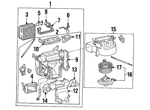 1992 Toyota Camry Blower Motor & Fan Resistor, Heater Blower Diagram for 87138-33020