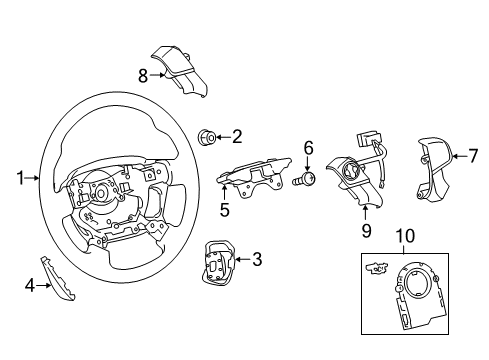 2013 Toyota Camry Steering Wheel & Trim Steering Wheel Diagram for 45100-06N10-C0