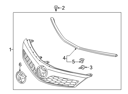 2014 Toyota Camry Grille & Components Grille Assembly Diagram for 53101-06340-B2