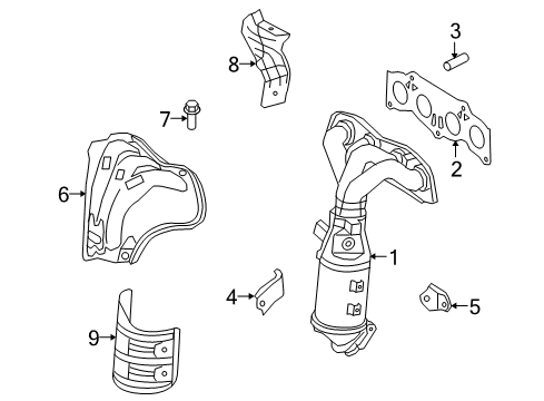 2012 Scion xB Exhaust Manifold Exhaust Manifold Diagram for 25051-28340