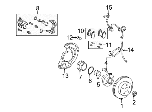 2008 Lexus RX400h Brake Components Rotor Diagram for 43512-48081