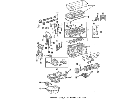 2004 Toyota Camry Engine Parts, Mounts, Cylinder Head & Valves, Camshaft & Timing, Oil Cooler, Oil Pan, Oil Pump, Balance Shafts, Crankshaft & Bearings, Pistons, Rings & Bearings Throttle Body Diagram for 22030-0A020
