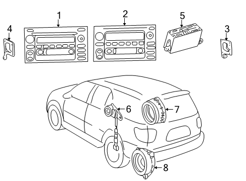 2003 Toyota Sequoia Sound System Front Door Speaker Diagram for 86160-AF070