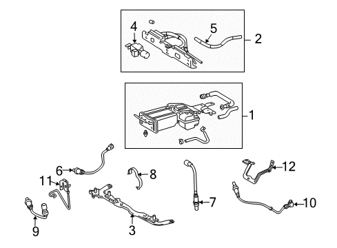 2010 Toyota Highlander Emission Components Air/Fuel Sensor Clamp Diagram for 87616-07010
