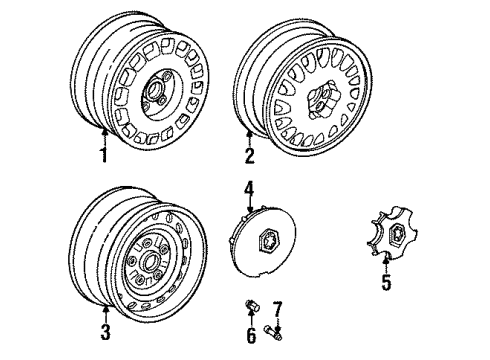 1992 Toyota Cressida Wheels, Covers & Trim Wheel, Disc Diagram for 42611-22450