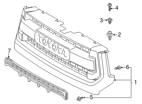 2017 Toyota Tundra Grille & Components Grille Assembly Diagram for 53100-0C260-A0