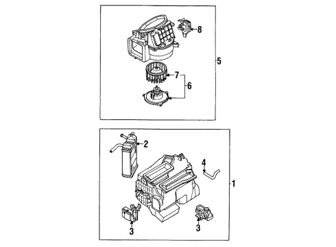 1990 Toyota Cressida Blower Motor & Fan Motor Sub-Assy, Heater Blower, W/Fan Diagram for 87103-22030