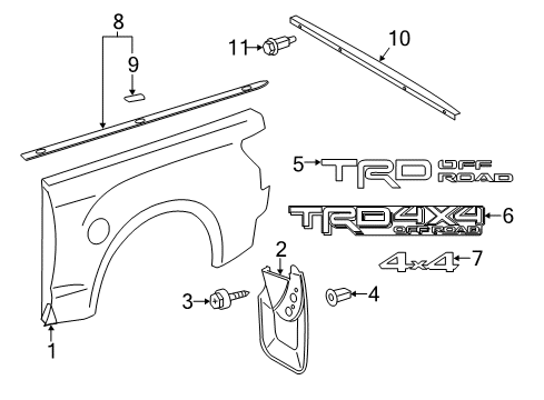 2017 Toyota Tundra Exterior Trim - Pick Up Box Mud Guard Diagram for 76625-0C081
