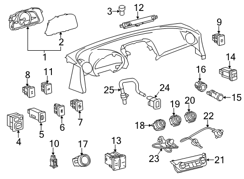2014 Toyota RAV4 Switches Seat Heat Switch Diagram for 84751-0R032
