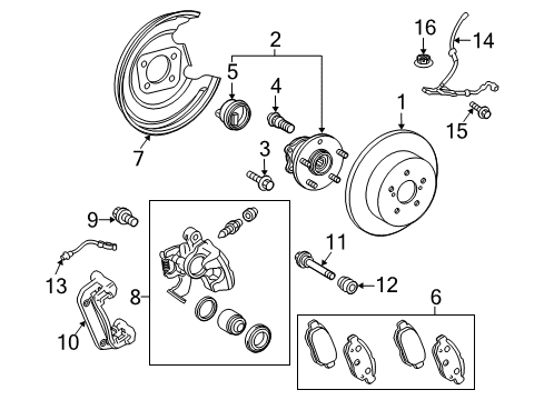2012 Toyota Prius Rear Brakes Rotor Diagram for 42431-12310
