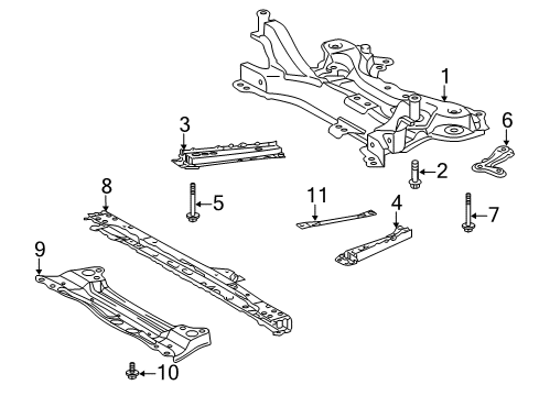 2011 Lexus CT200h Suspension Mounting - Front Front Crossmember Diagram for 57104-47020