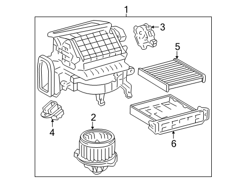 2000 Toyota Avalon Blower Motor & Fan Fan Assembly Diagram for 87103-07030