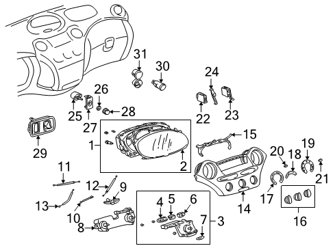 2003 Toyota Echo Cluster & Switches, Instrument Panel Cluster Assembly Diagram for 83800-5C090