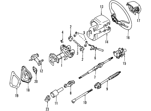 1993 Toyota Pickup Steering Column, Steering Wheel Switch Assy, Ignition Or Starter Diagram for 84450-35080