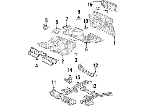 1991 Toyota Celica Rear Body Member Sub-Assembly, Rear Diagram for 57605-20120