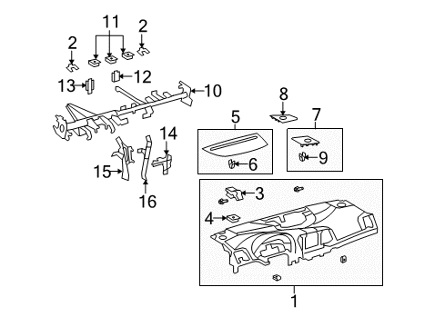 2009 Toyota Venza Cluster & Switches, Instrument Panel Reinforcement Stay Diagram for 55328-50170