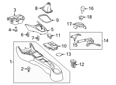 2015 Toyota Yaris Parking Brake Shift Panel Diagram for 58804-0D190-C5