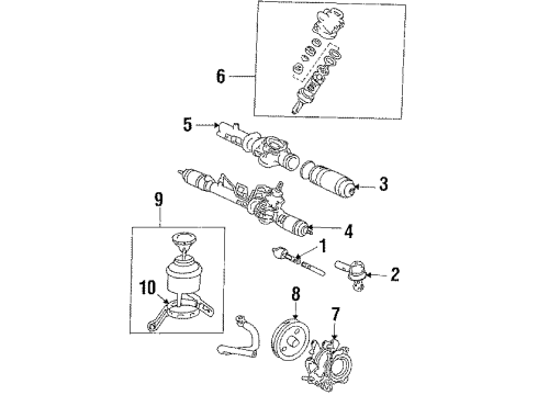 1986 Toyota Celica P/S Pump & Hoses, Steering Gear & Linkage Pump Assembly, L/PULLEY Diagram for 44320-20042