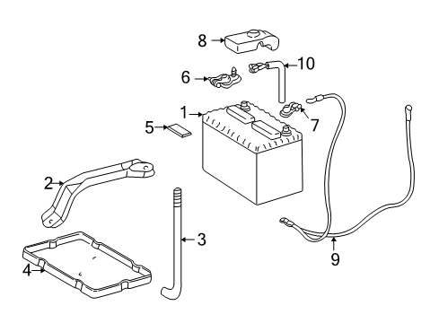 2003 Toyota Camry Battery Tray Diagram for 74431-08011