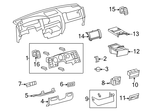 2007 Toyota Tundra Cluster & Switches, Instrument Panel Ashtray Diagram for 74102-0C020
