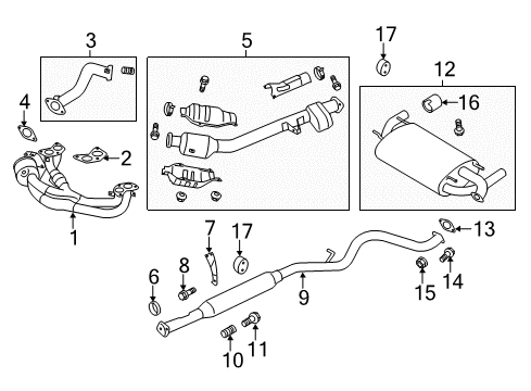 2014 Scion FR-S Exhaust Components Intermed Pipe Diagram for SU003-01118