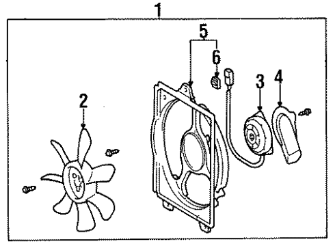 1997 Toyota Tercel A/C Condenser Fan Fan Assembly Diagram for 88590-16070