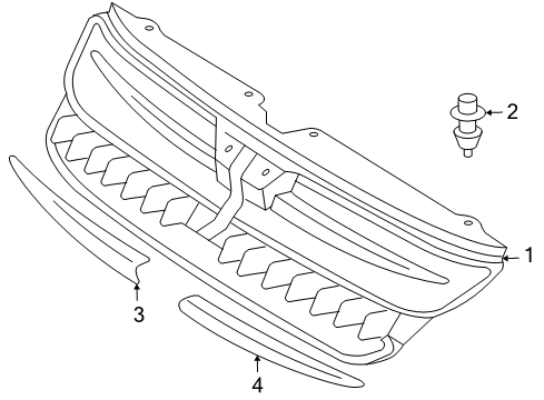 2004 Toyota Sienna Grille & Components Grille Diagram for 53111-AE020