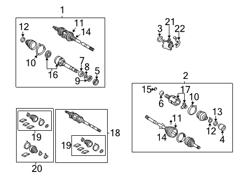 2002 Toyota Camry Drive Axles - Front Axle Assembly Diagram for 43410-06200