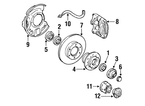 1991 Toyota Pickup Brake Components Rotor Diagram for 43512-35140