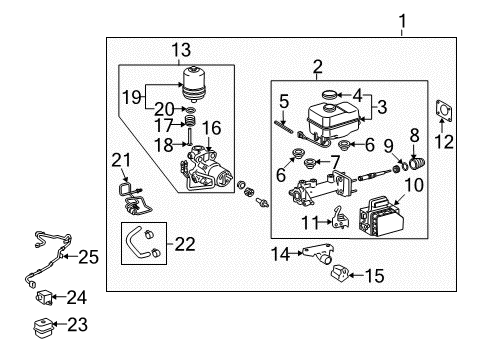 2015 Toyota 4Runner Traction Control Components Actuator Assembly Diagram for 47050-35134