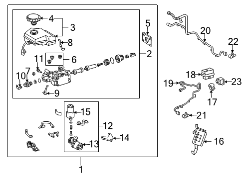 2004 Lexus GX470 ABS Components Pump Assembly Diagram for 47070-30060