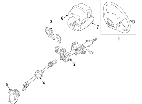 2017 Toyota Camry Steering Column, Steering Wheel Steering Wheel Diagram for 45100-06P70-C2