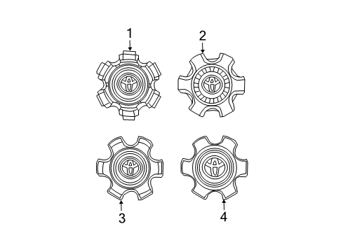 2003 Toyota 4Runner Wheel Covers & Trim Center Cap Diagram for 42603-35800