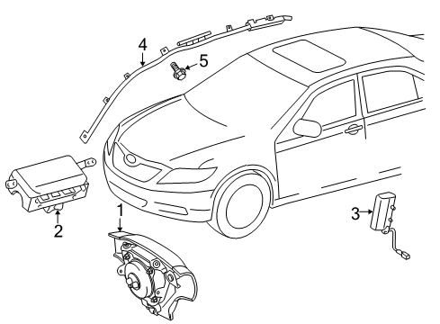 2012 Toyota Corolla Seat Belt Head Air Bag Diagram for 62170-12032