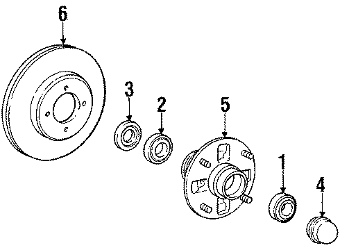 1984 Toyota Celica Brake Components Inner Bearing Diagram for 90368-31067