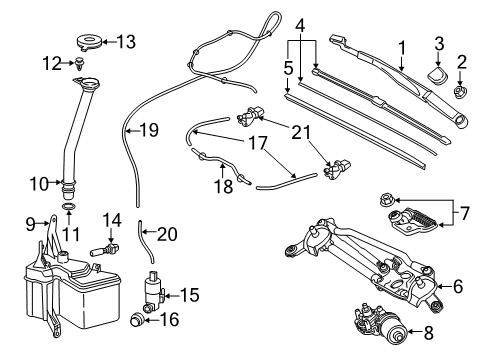 2020 Toyota C-HR Wipers Front Blade Diagram for 85222-F4031