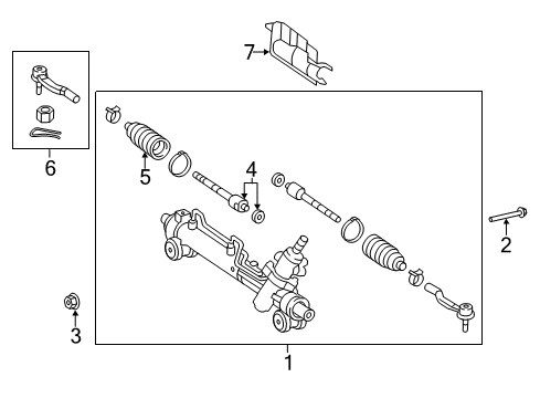 2011 Toyota Camry Steering Gear & Linkage Outer Tie Rod Diagram for 45460-09110