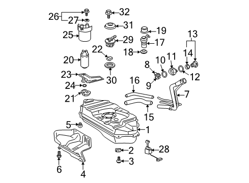 2005 Scion xB Filters Support Gasket Diagram for 77169-33030