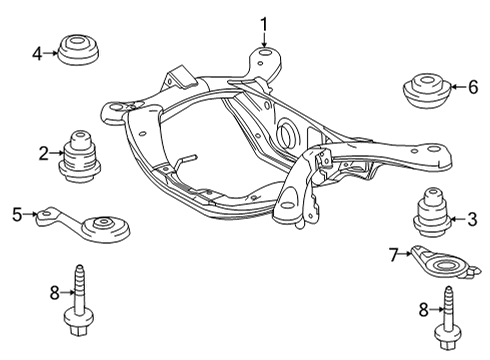 2021 Toyota Sienna Suspension Mounting - Rear Lower Brace Nut Diagram for 90178-A0104