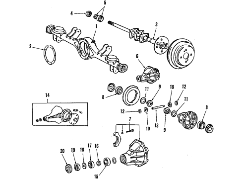1992 Toyota Corolla Rear Axle, Differential, Propeller Shaft Carrier Gasket Diagram for 42181-22010