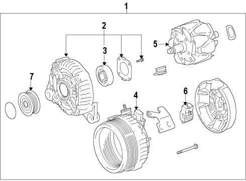 2005 Toyota Camry Alternator Pulley Diagram for 27411-28060